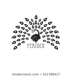 peacock logo design with black and white background