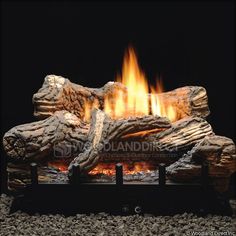 a close up of a fire in a fireplace