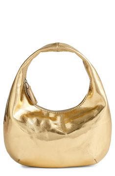 Crafted in metallic leather, this mini bag has room for your phone, card case, keys and lip gloss. With a zip closure and interior pocket to keep everything safe and secure, it's a perfect party plus-one. Top zip closure Top carry handle Water resistant Leather Imported Metallic Leather, Perfect Party, Madewell, Lip Gloss, Mini Bag, Gold Metal, Fashion Bags, Nordstrom, Leather