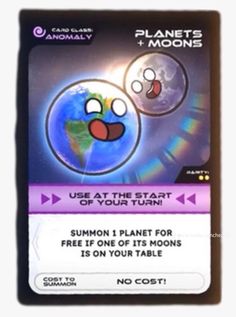 a card with an image of the earth and moon on it