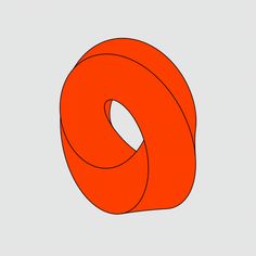 an orange object is shown on a gray background, with the letter o in red