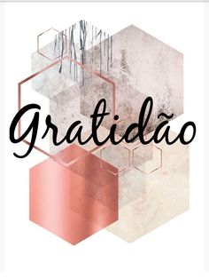 the word gratidado written in black ink on a white background with geometric shapes