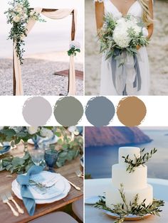 wedding color palettes with greenery and white flowers