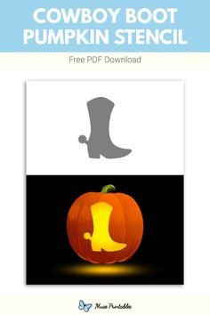 the cowboy boot pumpkin stencil is shown