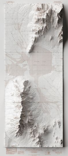 an image of a map that looks like it is made out of paper and has mountains on