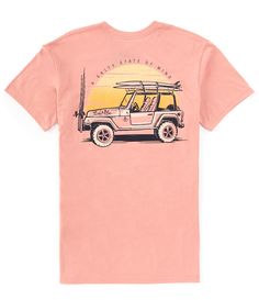 From Salt Life, this t-shirt features:Crew necklineShort sleeves"Salt Life" logo above the front patch pocketUtility vehicle graphic and sunset screen printed on the backClassic fitPullover construction30's preshrunk ring-spun cotton jerseyMachine wash/tumble dryImported. Salt Life Shirts, Life Logo, Jacksonville Beach, Pink Clay, Salt Life, Just Friends, Pocket Tshirt, Dillard's, Lifestyle Brands