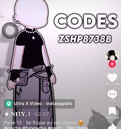 an animated image of a person in black shirt and jeans with text that reads code zshp8388b