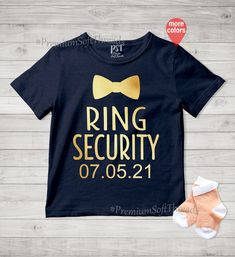 a ring security shirt with a bow tie on it