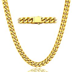 PRICES MAY VARY. 【MEN CUBAN CHAIN】- The men's cuban link chain features a durable lobster clasp, which is sturdy for wear-not easy to break. 【MATERIAL & SIZE】- 316L Stainless Steel/18K Gold/Black Metal Plated, Long-lasting, No Fade AND Non Tarnish. 5mm/7mm/9mm/11mm width, 18/20/22/24/26/28/30 inch length. 【STRONG CHAIN】- Durable & Nickel-Free & Anti-Allergies, The surface of curb chain necklace is comfortable and smooth and won't scratch your neck, these cuban chains choose from high-quality 316 Cuban Chains, Necklace For Men, Chain Necklaces, Cuban Link Chain, Cuban Chain, Cuban Link, Steel Necklace, Stainless Steel Necklace, Chain Link Necklace