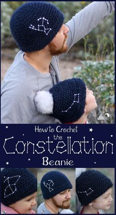 the instructions for how to crochet the constellation beanie