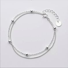 Beautiful Link Chain Bracelet Minimalist Design 100% Solid Silver Bracelet Nice Gift For Holidays Season 925 Sterling Silver Stamped Color: Silver Silver Bracelet Designs, Solid Silver Bracelets, Double Chain Bracelet, Silver Bracelets For Women, Sterling Silver Bead Bracelet, Silver Bead Bracelet, Sterling Bracelets, Silver Chain Bracelet, Minimalist Bracelet