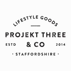 a white and black logo with the words,'lifestyle goods project three & co '