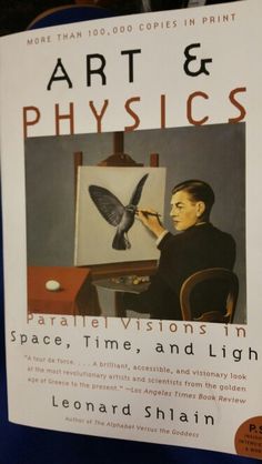 a book about art and physics with an image of a man painting on the cover