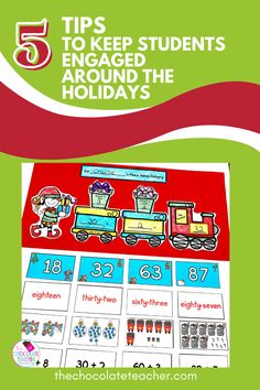 a poster with the words tips to keep students engaged around the holidays in english and spanish