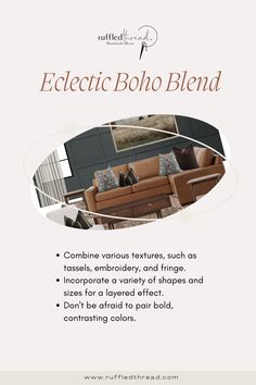 a brochure for a furniture store with an image of a couch and coffee table