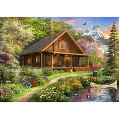 A log Cabin somewhere in North America. Poster Print by Dominic Davidson Image 1 How To Build A Log Cabin, A Cabin In The Woods, Cottage Cabin, Log Cabin Homes, Romantic Scenes, A Cabin, Kraf Diy, Cabin In The Woods, Mountain Retreat