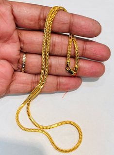 "Elegant and simple Bismarck chain necklace 916 Yellow Gold by Mbrilliance   Purity : 916 GOLD purity  Appx Weight and Appx Length:-  1) 5 - 7grams / 16 inches  2) 7-9grams / 18 inches 3) 9-11 grams / 20 inches  4) 19 grams/ 22-23\" inches  Appx Size : pls see pic with ruler Colour : YELLOW GOLD Hallmark : Hallmarked 916  Hook :  lobster hook  Colour: yellow gold  Design : Smooth finish elegant yet simple round peoples Bismarck chain. Comfy fit for daily wear.  Authentic 916 gold by Mbrilliance 22k Gold Chain Necklace, Natural Gold, Colour Yellow, Pure Gold, Gold Design, Wedding Necklace, Solitaire Ring, Beautiful Bracelet, Beautiful Necklaces