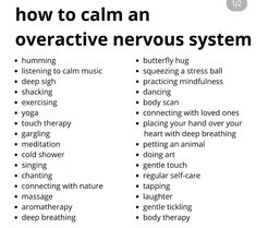 How To Calm Down When Nervous, Soothe Nervous System, Nervous System Exercise, Healthy Nervous System, How To Calm Nervous System, Calming The Nervous System, Calming Nervous System, Nervous System Regulation Techniques, Healing Nervous System