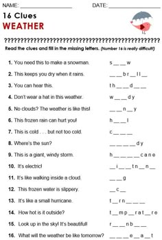 the weather worksheet for kids to learn how to read and write numbers in english