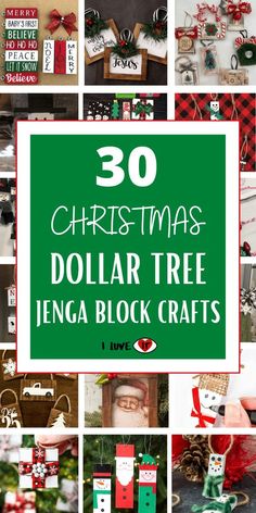 christmas crafts Christmas Dollar Tree, Dollar Tree Christmas Decor, Dollar Store Christmas Crafts, Jenga Blocks, Buffalo Plaid Christmas Tree, Christmas Decorations Cheap, Diy Blocks, Dollar Store Christmas, Dollar Tree Christmas