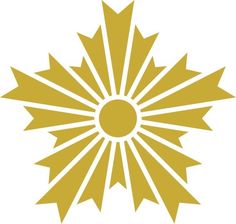 an image of a sunburst logo on a white background