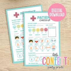 the printable patient check up sheet is displayed on a table with a cup of coffee