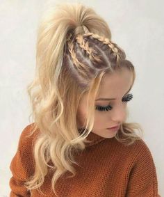 i did meh hair Couture Dior, Sanggul Modern, Long Hair Tutorial, Prom Hairstyles For Long Hair, Peinados Fáciles Para Cabello Corto, Long Blonde, Hair St, Braided Hairstyles Easy