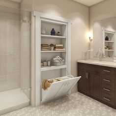 a bath room with a sink and a bath tub next to a walk in shower