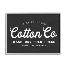 cotton co wash dry fold - press sign