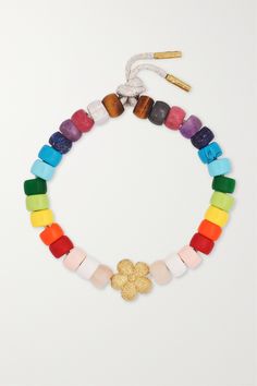 A fourth-generation jeweller, Carolina Bucci's designs are crafted in the goldsmiths' quarter of Florence. This signature 'FORTE Beads' bracelet kit includes a length of Lurex, multicoloured beads and an 18-karat gold flower charm. Stack yours with other styles from the line-up. Carolina Bucci Bracelets, Luxury Multicolor Polished Beads Jewelry, Latest Bracelets, Gold Bracelet For Women, Bracelet Kits, Fine Jewelry Bracelets, Statement Bracelet, Multi Stone, Blue Bracelet