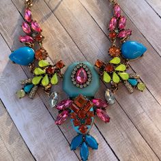 Multi Color Crystals Swarovski Crystal Adjusting Chain Statement Bib Necklace Fashionable Dragon Wallpaper, Crystals Swarovski, Fairy Pendant, Chunky Bead Necklaces, Blue Beaded Necklace, Statement Bib Necklace, Jewel Colors, Vintage Choker, Rainbow Moonstone Pendant