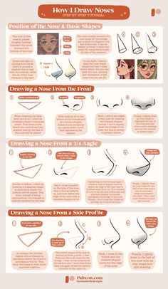 how to draw nose shapes in adobe and photoshopped with the help of this info sheet