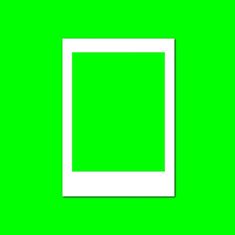 a white square frame on a green background