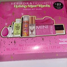 Sephora Favorites Holiday Must-Haves 8 Makeup Skincare Hair Beauty Kit Gift Bag Brand New Sephora Makeup Brushes, Makeup Sephora, Lip Gloss Balm, Sephora Favorites, Sephora Beauty, Liquid Concealer, Beauty Samples, Skin Foundation, Beauty Kit