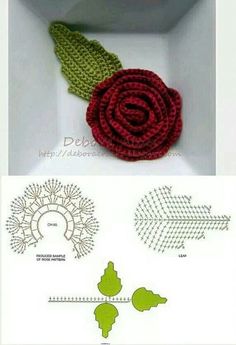 crochet rose pattern and instructions to make it look like an ornament