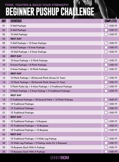 the beginner pushup challenge poster
