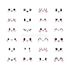 the faces of different shapes and sizes on a white background royalty illustration