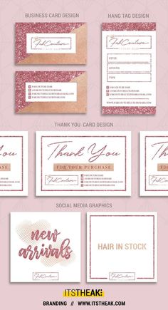 wedding stationery set with pink glitter and gold foil on the front, two envelopes and