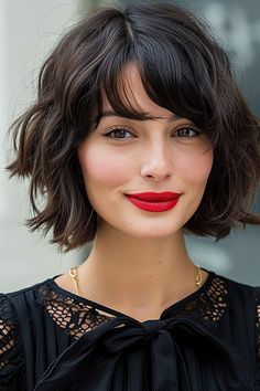 Französische Frisuren: 59+ Looks » Langer French Cut mit Pony ✓ Französischer Bob Cut ✓ French Cut - Shaggy Frisur für mittellange Haare ✓ Französische Kurzhaarfrisur mit Locken ✓ Frecher Pixie Cut [ ➳ Jetzt inspirieren lassen! ] French Bob And Bangs, Woman Hairstyles 2024, Pixie French Bob, Bob With French Bangs, Layered French Bob With Bangs, Short French Bob Thick Hair, French Bob For Fine Hair, French Girl Bob With Bangs, Short French Hairstyles