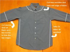 an image of a button up shirt with instructions on how to sew the collar