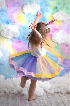 Rainbow Photoshoot Ideas, Festival Theme, Rainbow Dress, Child Doll, Birthday Photoshoot