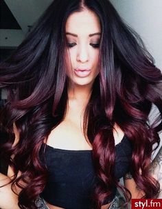 Hair Color Red Ombre, Red Ombre Hair, Dip Dye Hair, Dark Red Hair, Ombré Hair, Ombre Hair Color, Red Hair Color, Hair Envy