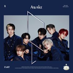 the album cover for awake is shown with an image of four men in blue outfits