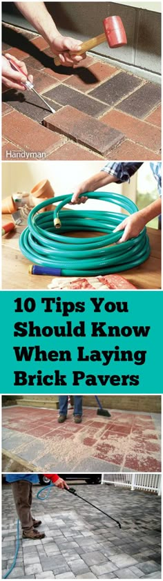 the cover of 10 tips you should know when laying brick paverss and how to use them