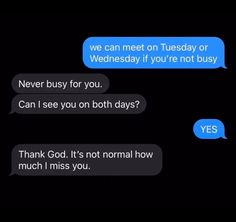 two texts that say, we can meet on tuesday or wednesday if you're not busy