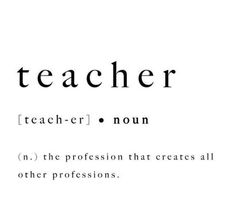 the words teacher are written in black and white