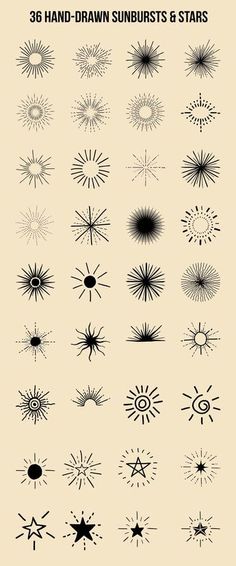 an iphone screen showing different types of sunbursts and stars on the phone