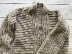 the sweater is knitted and ready to be worn