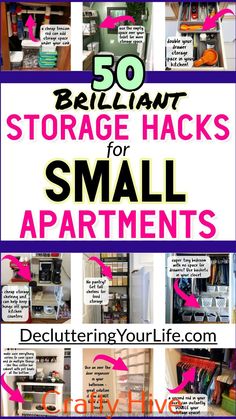 an image of small apartment storage hacks