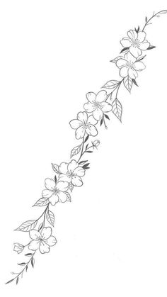 a line drawing of flowers on a white background